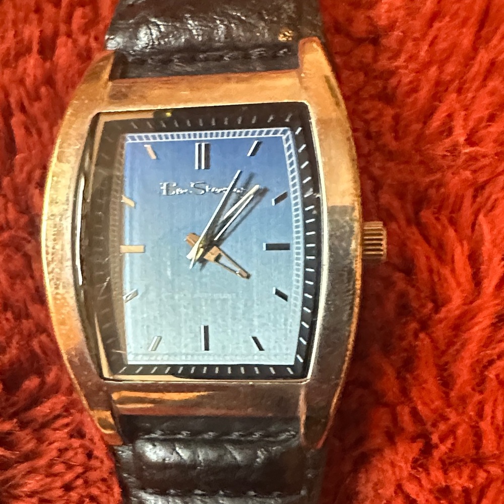 Ben Sherman Silver Tone Watch with Blue Face